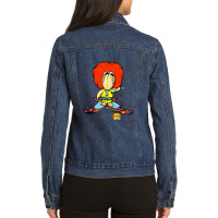 Water Skier Nestor - Clamkin Family Cartoon - Water Skiing Ladies Denim Jacket | Artistshot