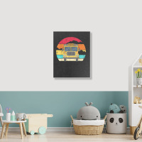 Retro Yellow School Bus For School Bus Driver And Busman Portrait Canvas Print | Artistshot