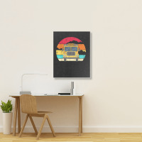 Retro Yellow School Bus For School Bus Driver And Busman Portrait Canvas Print | Artistshot