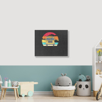 Retro Yellow School Bus For School Bus Driver And Busman Landscape Canvas Print | Artistshot