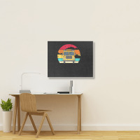 Retro Yellow School Bus For School Bus Driver And Busman Landscape Canvas Print | Artistshot