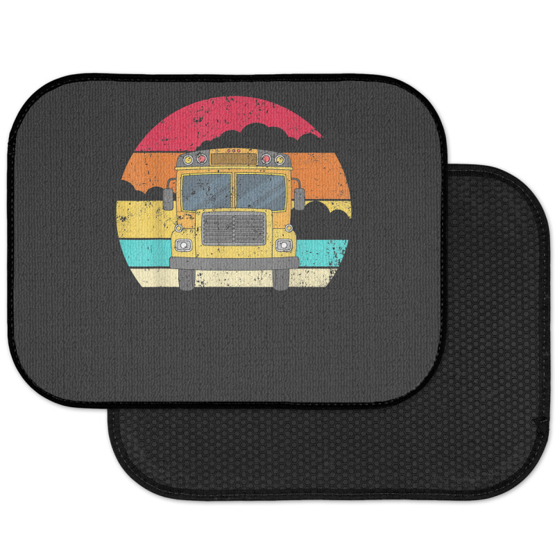 Retro Yellow School Bus For School Bus Driver And Busman Rear Car Mat by ShannonFrancis | Artistshot