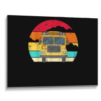 Retro Yellow School Bus For School Bus Driver And Busman Metal Print Horizontal | Artistshot