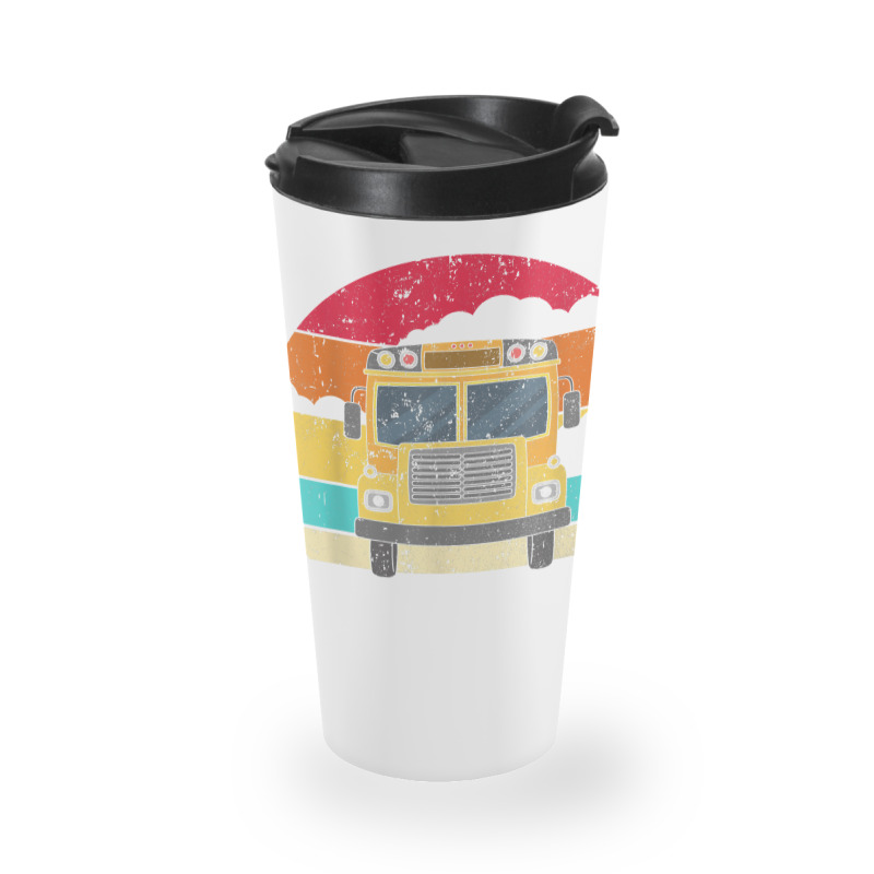 Retro Yellow School Bus For School Bus Driver And Busman Travel Mug by ShannonFrancis | Artistshot