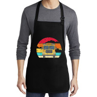 Retro Yellow School Bus For School Bus Driver And Busman Medium-length Apron | Artistshot