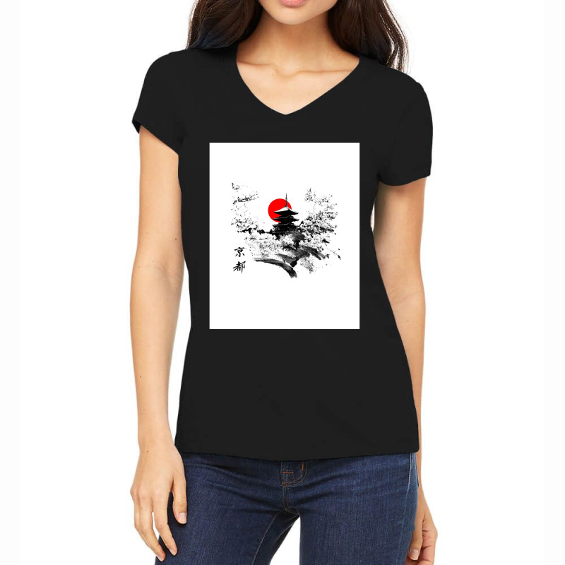 Kyoto Japan Old Capital Women's V-Neck T-Shirt by cm-arts | Artistshot