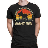 Kids 8 Year Old Gifts Eight Rex 8th Birthday Eighth Dinosaur T-shirt | Artistshot