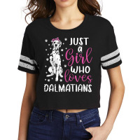 Dalmatian Just A Girl Who Loves Dalmatians Dogs Lover Gift Scorecard Crop Tee | Artistshot