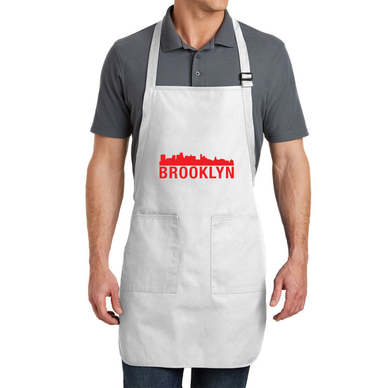 Brooklyn City Skyline Silhouette Full-length Apron | Artistshot