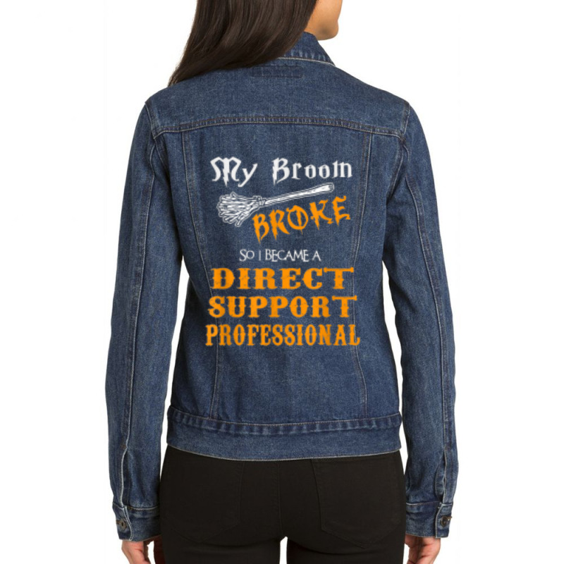 Gift Direct Support Professional Halloween Ladies Denim Jacket by cm-arts | Artistshot