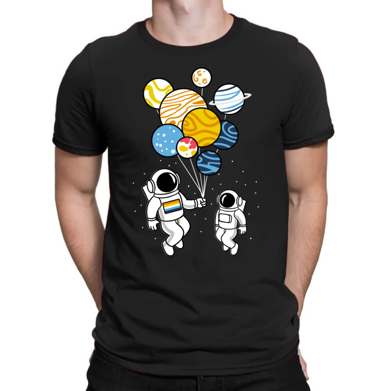 Astronaut Holding Aroace Balloons T-shirt | Artistshot