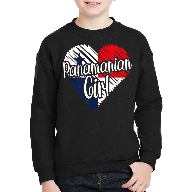 Panama For Girl Panamanian Heart Flag For Women Panameña T Shirt Youth Sweatshirt by lukaegawaefu | Artistshot