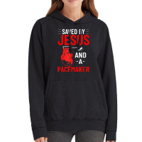 Saved By Jesus And A Pacemaker Heart Disease Awareness Funny T Shirt Vintage Hoodie | Artistshot