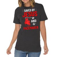 Saved By Jesus And A Pacemaker Heart Disease Awareness Funny T Shirt Vintage T-shirt | Artistshot