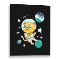 Cat In Space Oriented Aroace Pride Metal Print Vertical | Artistshot