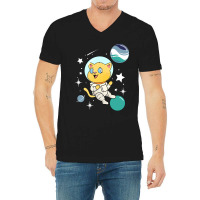 Cat In Space Oriented Aroace Pride V-neck Tee | Artistshot