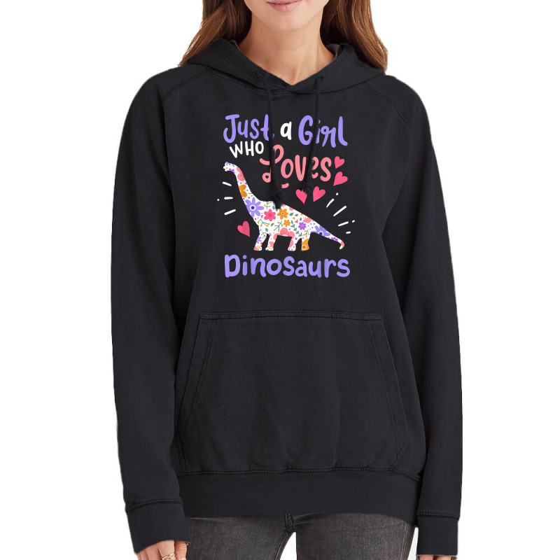 Dinosaur Dino Just A Girl Who Loves Dinosaurs Vintage Hoodie | Artistshot