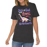 Dinosaur Dino Just A Girl Who Loves Dinosaurs Vintage T-shirt | Artistshot