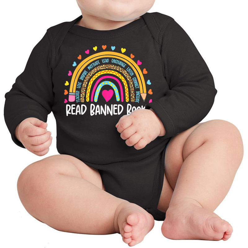 I Read Banned Books T Shirt Rainbow Readers Reading Gift T Shirt Long Sleeve Baby Bodysuit by cm-arts | Artistshot