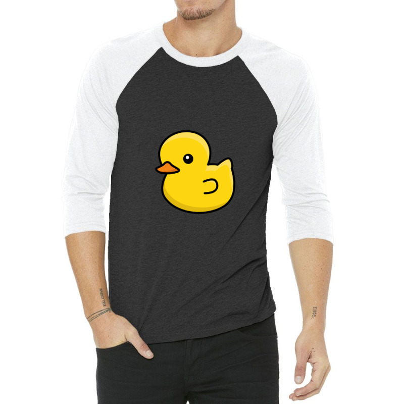 Yellow Cute Duck Animal Kawaii Cartoon 3/4 Sleeve Shirt | Artistshot