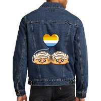 Cinnamon Roll Couple Aroace Pride Men Denim Jacket | Artistshot