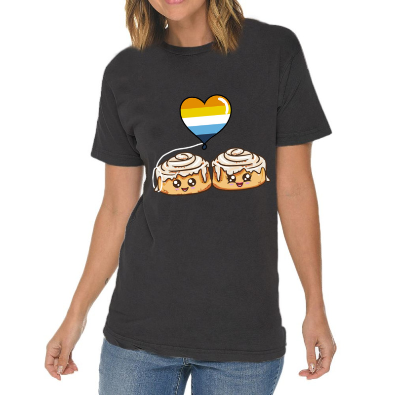 Cinnamon Roll Couple Aroace Pride Vintage T-shirt | Artistshot