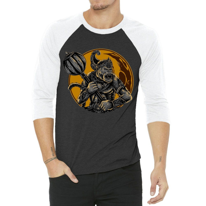 Monkey Warrior God, Monkey Warrior God Art, Monkey Warrior God Vintage 3/4 Sleeve Shirt | Artistshot