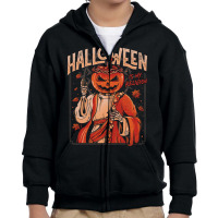 Halloween Is My Religion - Pumpkin Skull Gift Youth Zipper Hoodie | Artistshot