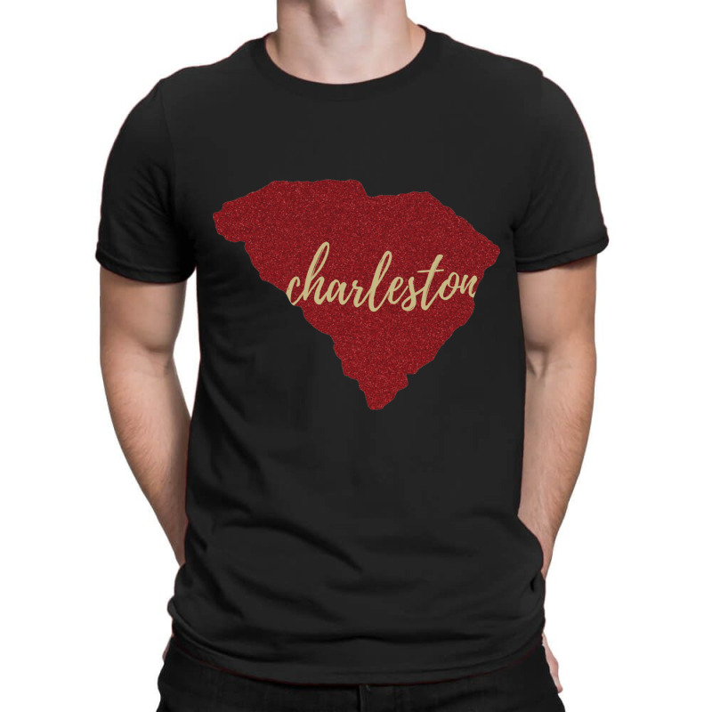 Charleston Maroon Glitter T-Shirt by cm-arts | Artistshot