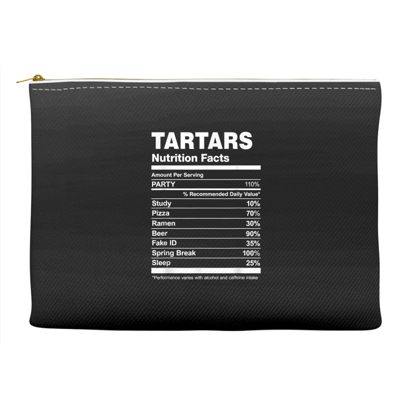 Tartars Nutrition Facts College University T Shirt Accessory Pouches by hankeajrippleex5 | Artistshot