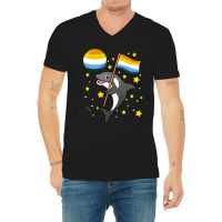 Orca In Space Aroace Pride V-neck Tee | Artistshot