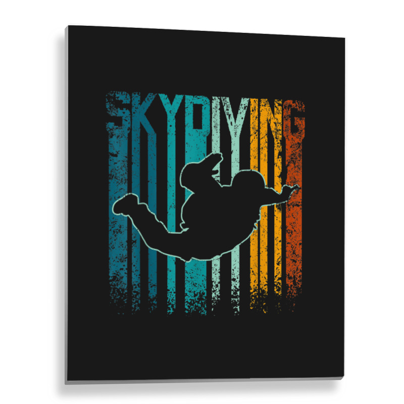 Retro Vintage Skydiving Metal Print Vertical | Artistshot