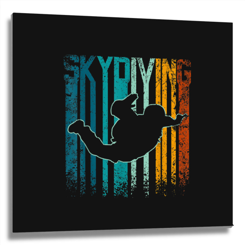 Retro Vintage Skydiving Metal Print Square | Artistshot