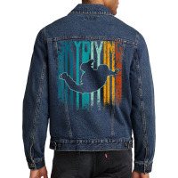 Retro Vintage Skydiving Men Denim Jacket | Artistshot