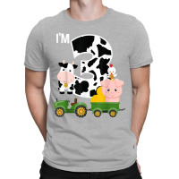 Farm Animals Tractor 3rd Birthday 3 Year Old Birthday Party T-shirt | Artistshot