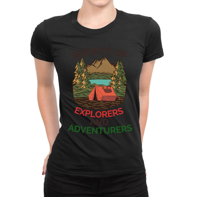 Society Of Explorers And Adventurers                (3) Ladies Fitted T-Shirt by cm-arts | Artistshot