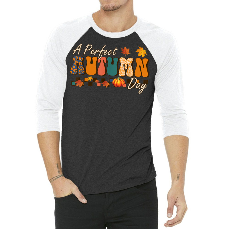 A Perfect Autumn Day Retro Vintage Thanksgiving Season 3/4 Sleeve Shirt | Artistshot