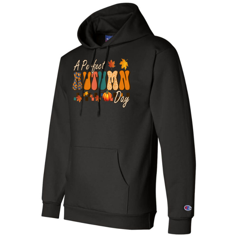 A Perfect Autumn Day Retro Vintage Thanksgiving Season Champion Hoodie | Artistshot