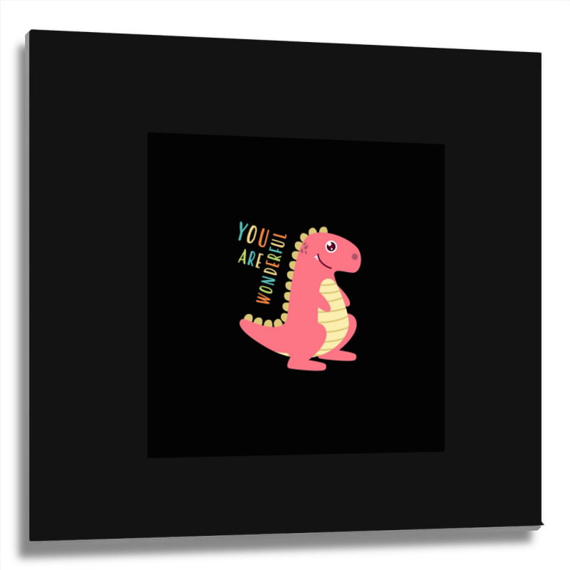 Cute Dinosaur Jr Chiffon Top Metal Print Square | Artistshot