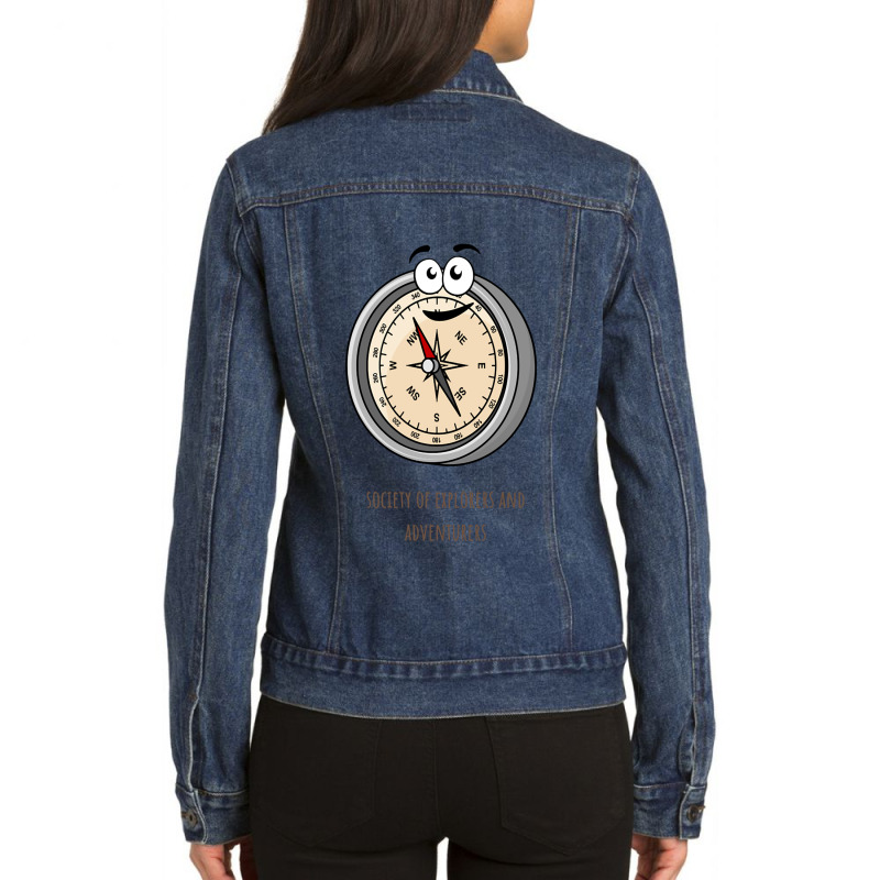 Society Of Explorers And Adventurers Ladies Denim Jacket by cm-arts | Artistshot