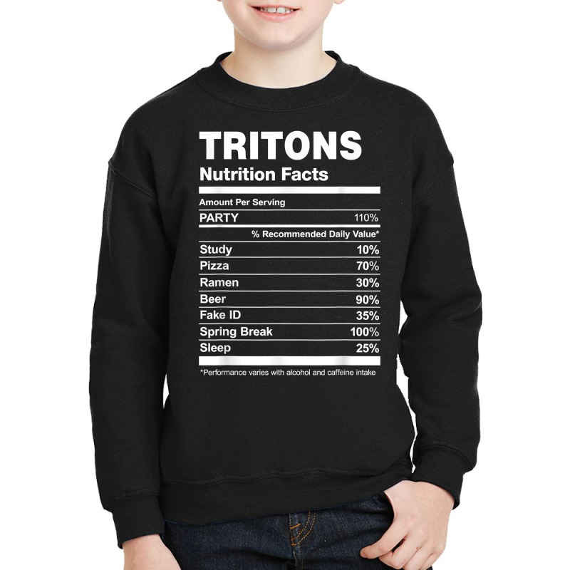 Tritons Nutrition Facts College University T Shirt Youth Sweatshirt by hankeajrippleex5 | Artistshot