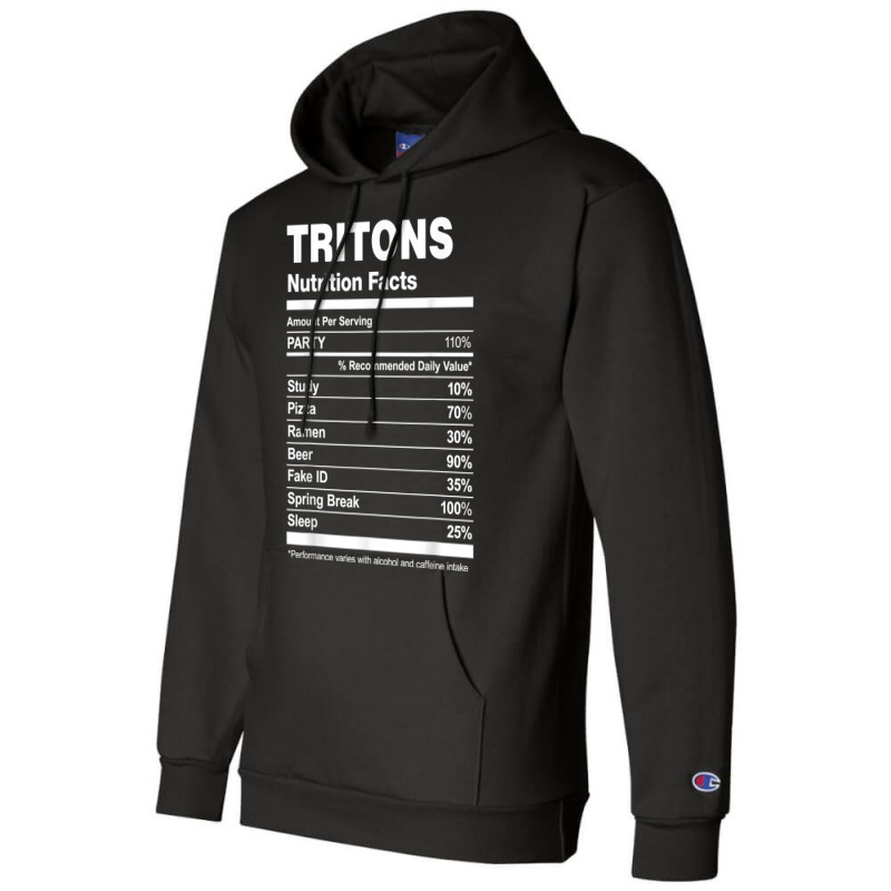 Tritons Nutrition Facts College University T Shirt Champion Hoodie by hankeajrippleex5 | Artistshot