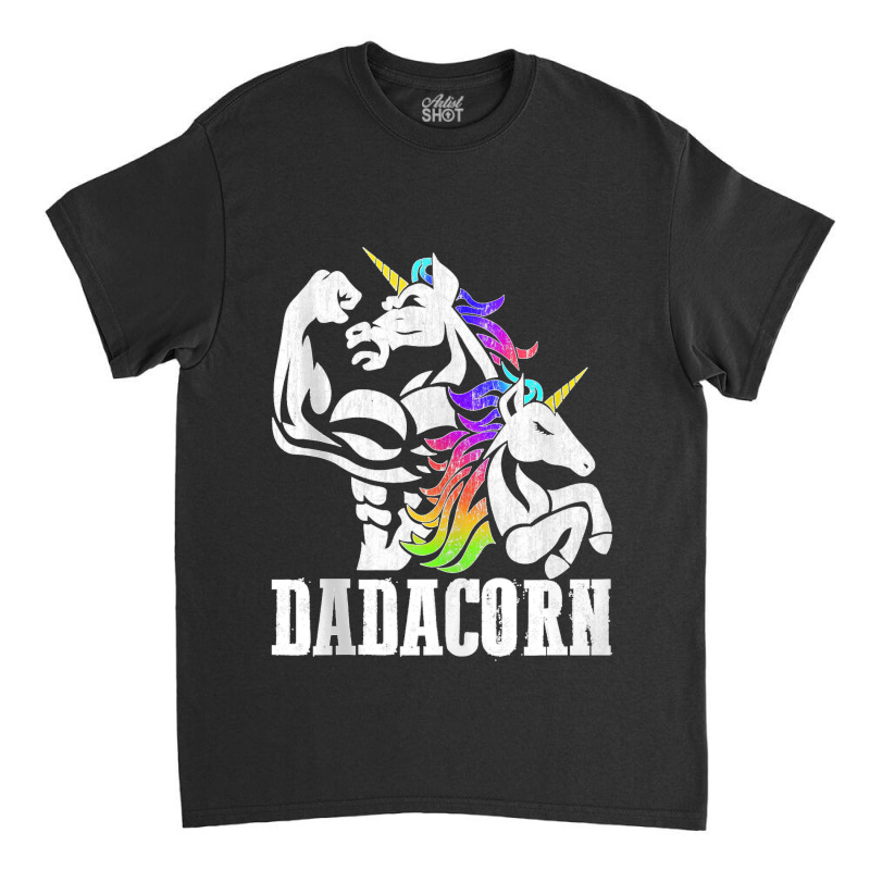 Manly Unicorn Muscle Dad And Daughter Dadacorn Fathers Day Tank Top Classic T-shirt | Artistshot