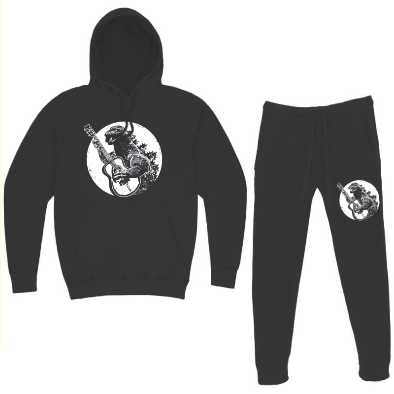 Dinosaur Playing Guitar Cool Hoodie & Jogger Set | Artistshot