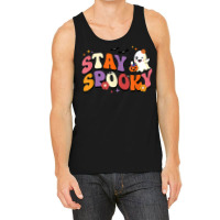 Stay Spooky Cute Ghost Pumpkin Groovy Halloween Women Men Tank Top | Artistshot