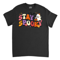 Stay Spooky Cute Ghost Pumpkin Groovy Halloween Women Men Classic T-shirt | Artistshot