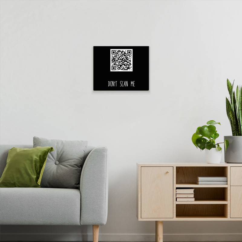 Rick Roll Qr Scan Code Funny Joke T Shirt Metal Print Horizontal By Cm 