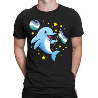 Dolphin In Space Oriented Aroace T-shirt | Artistshot