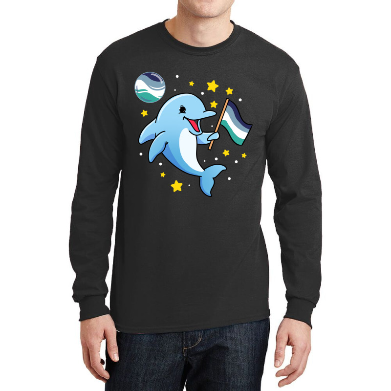 Dolphin In Space Oriented Aroace Long Sleeve Shirts | Artistshot