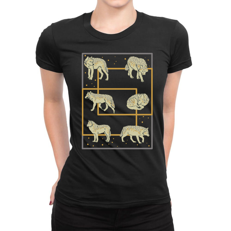 Wolves And Stars, Wolves And Stars Vintage, Wolves And Stars Art, Wolv Ladies Fitted T-Shirt by cm-arts | Artistshot